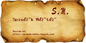 Spisák Máté névjegykártya